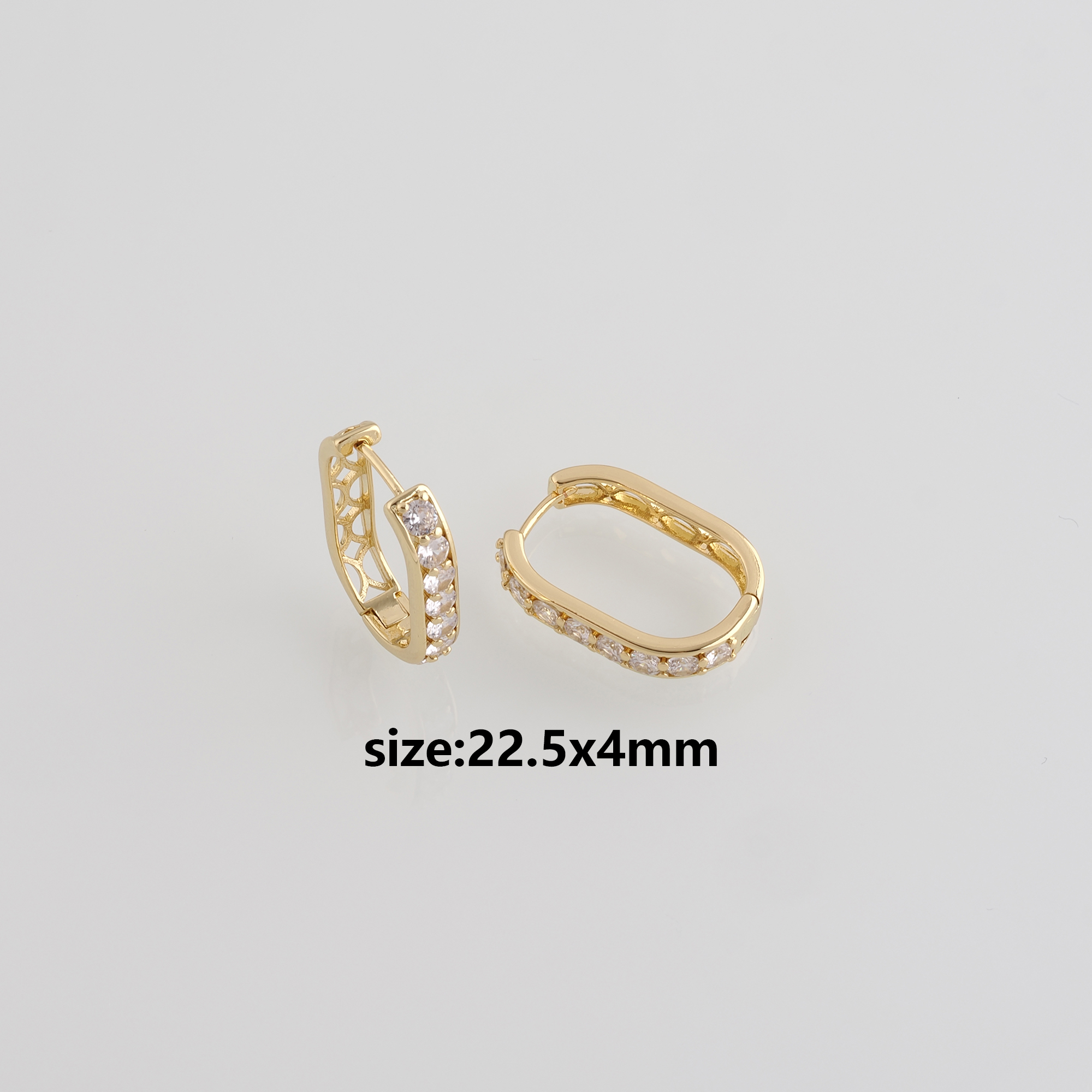 18K Gold Filled Rectangle Hoop Earring,Minimalist Earrings,CZ Hoop Earrings,Huggie Earrings,Gift for Her
