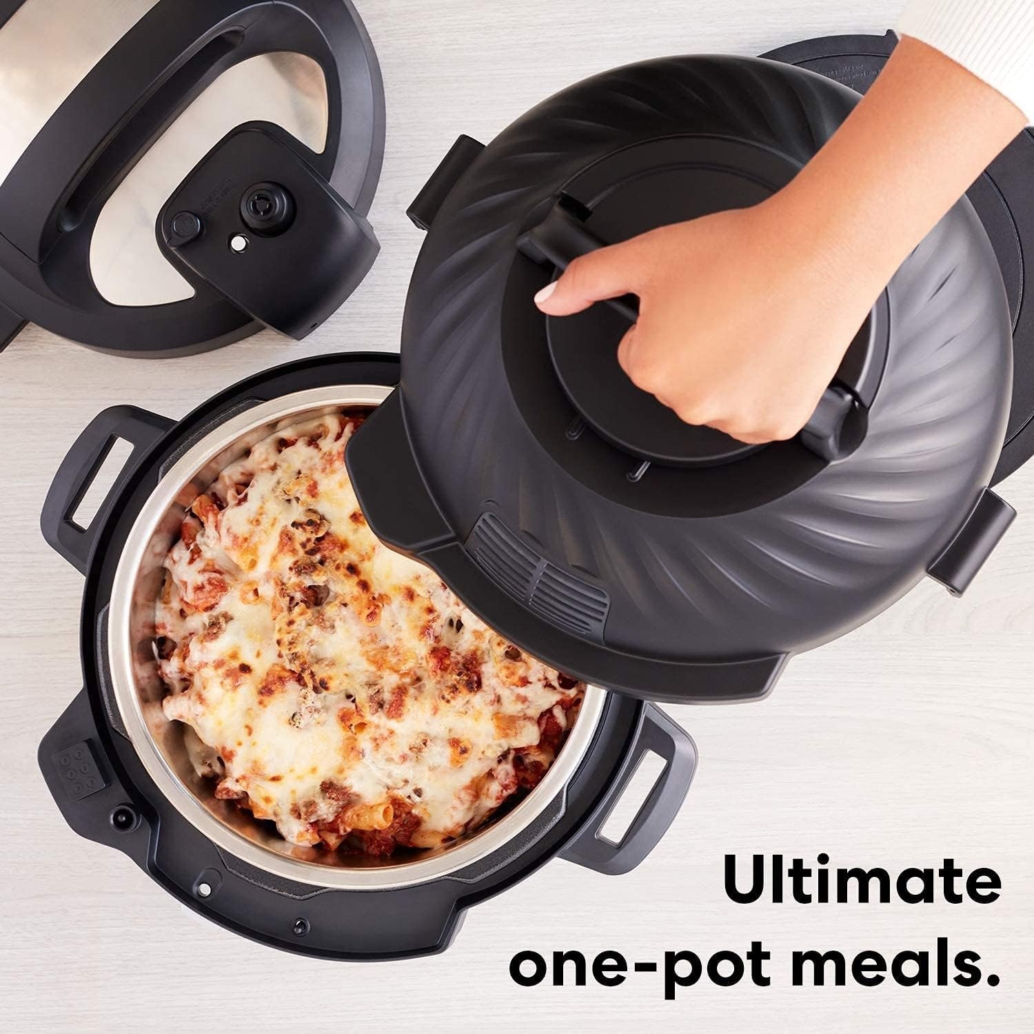 6QT 11-in-1 Air Fryer Pressure Cooker Combo, EvenCrisp Tech, Dual Lids, Touch Control, Stainless Steel