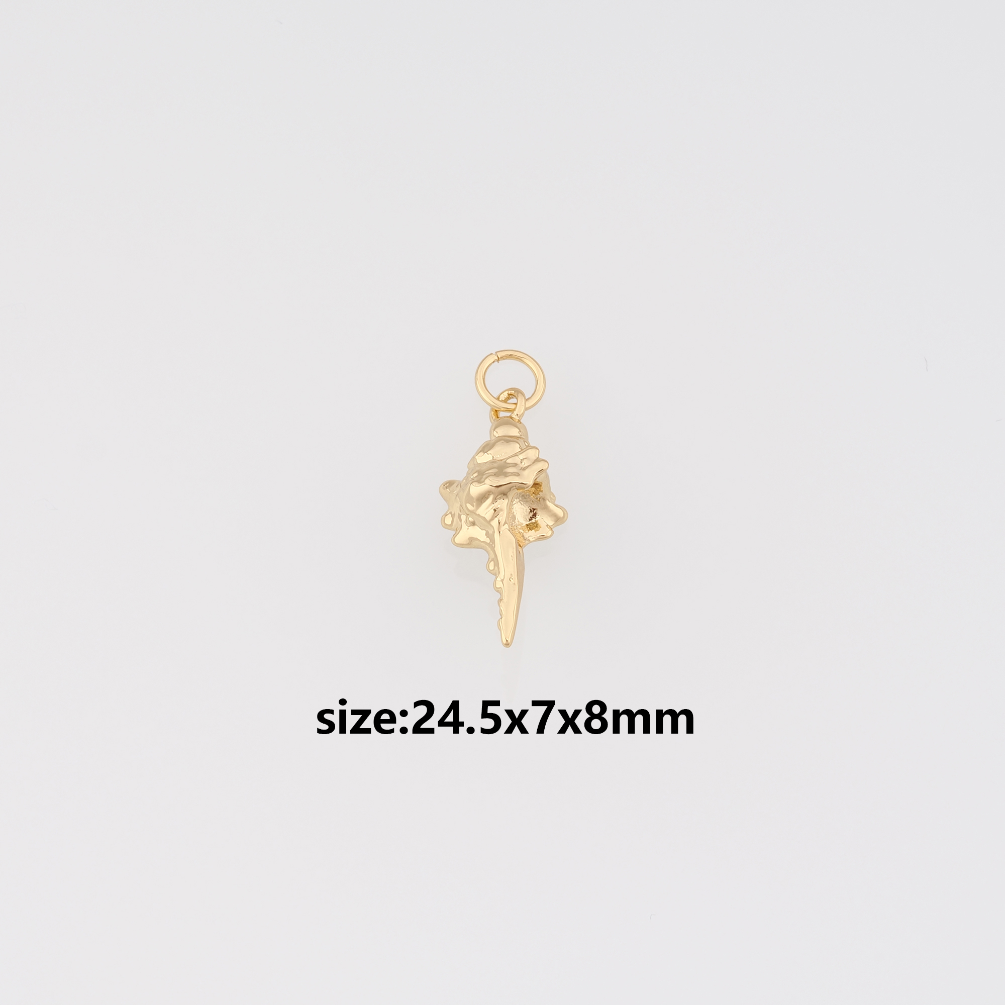 18K Gold Filled Conch Shell Pendant,Ocean Shell Charm Earrings Necklace for DIY Jewelry Making Supply
