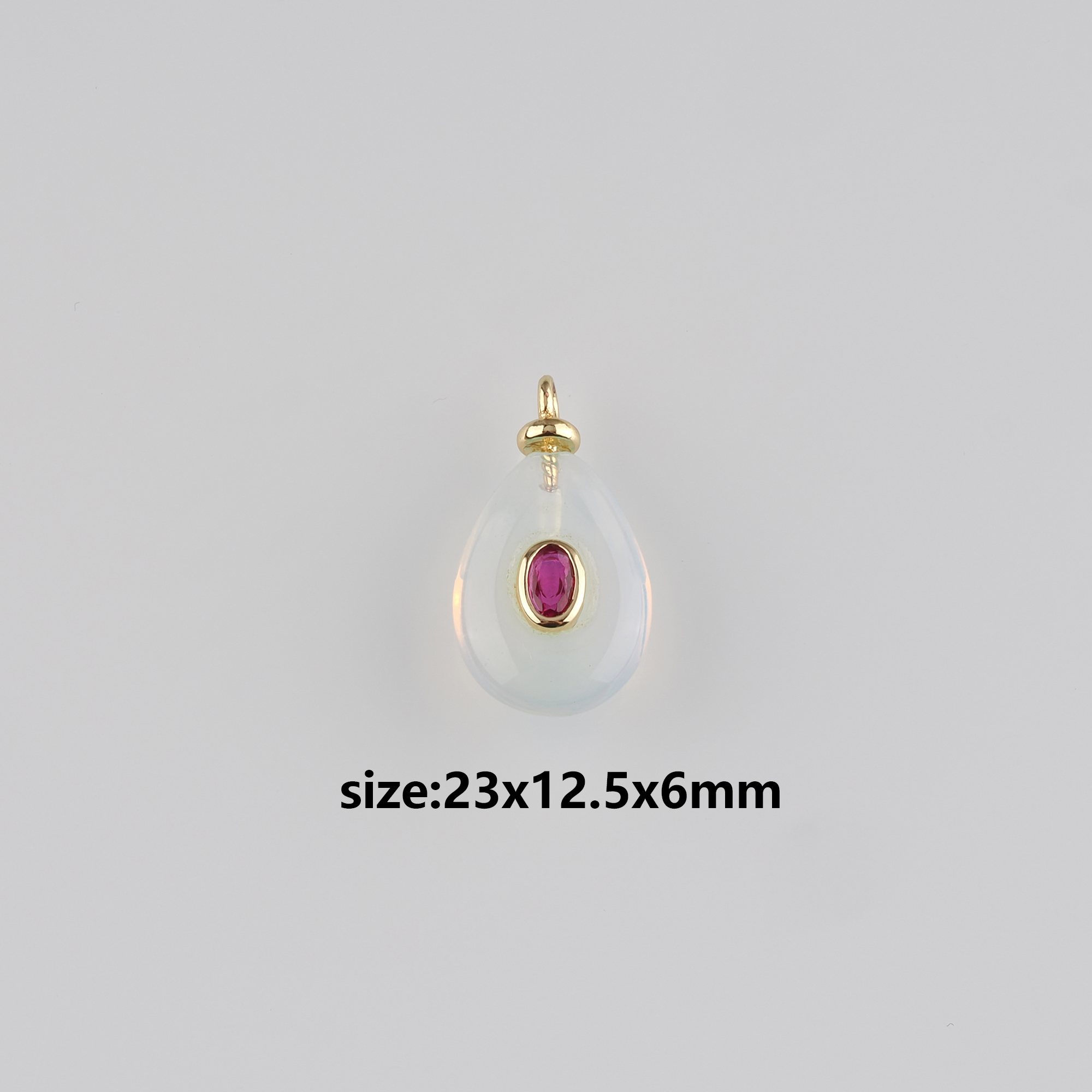 18K Gold Filled Teardrop Pendant,Natural Stone Charm Earrings Necklace for DIY Jewelry Making Supply
