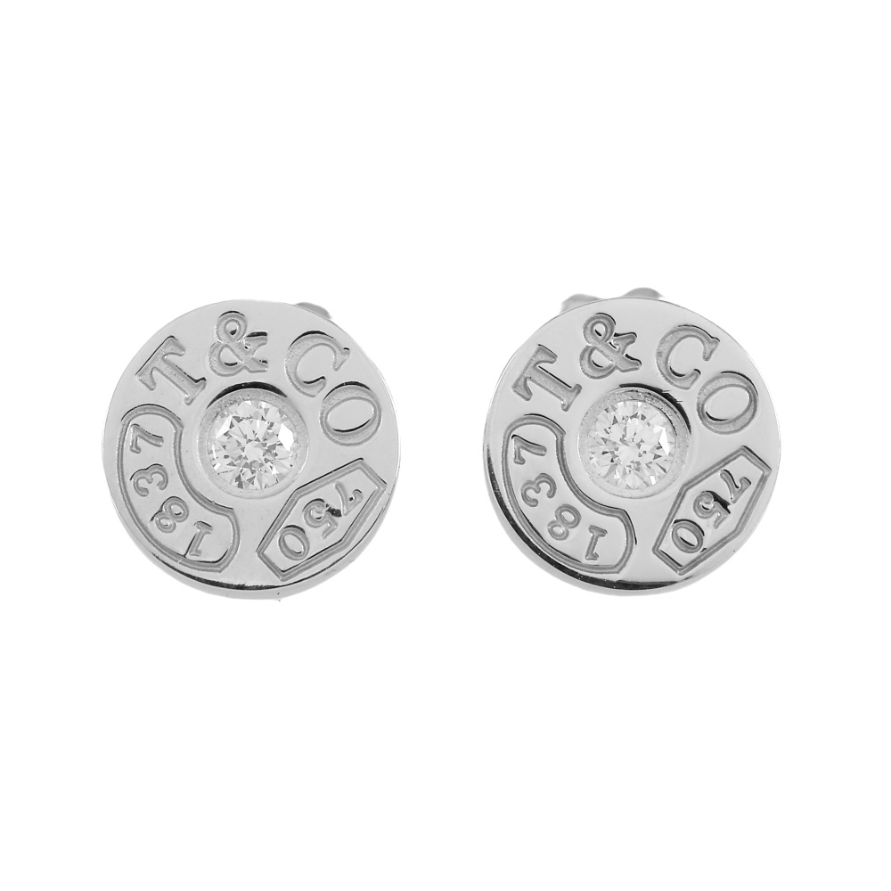 Tiffany & Co. Tiffany 1837 Circle Earrings 18K White Gold Diamond 33285663