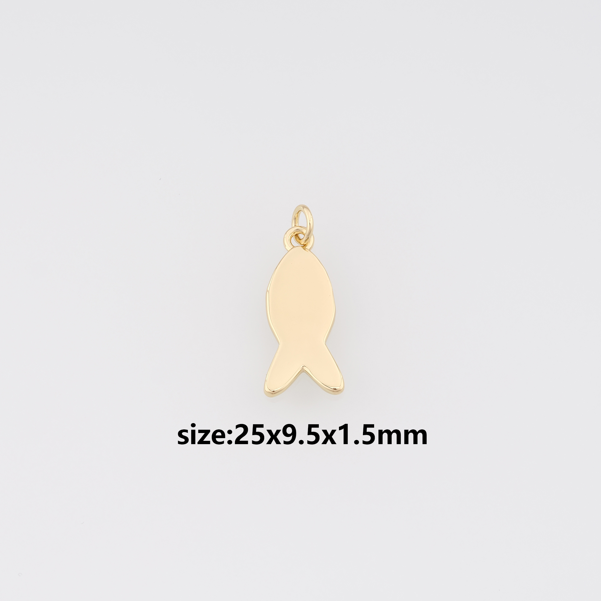 18K Gold Filled Fish Pendant,Ocean Fish Charm Earrings Necklace for DIY Jewelry Making Supply