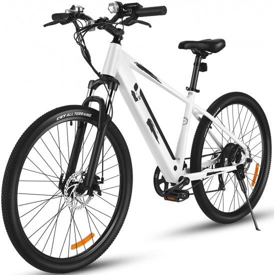 27.5″ Aluminum 700C Electric Bike, 350w Adults Electric Commuting Bicycle with Removable 10.4 Ah Battery, 7-Speed Professional Derailleur City E-bike