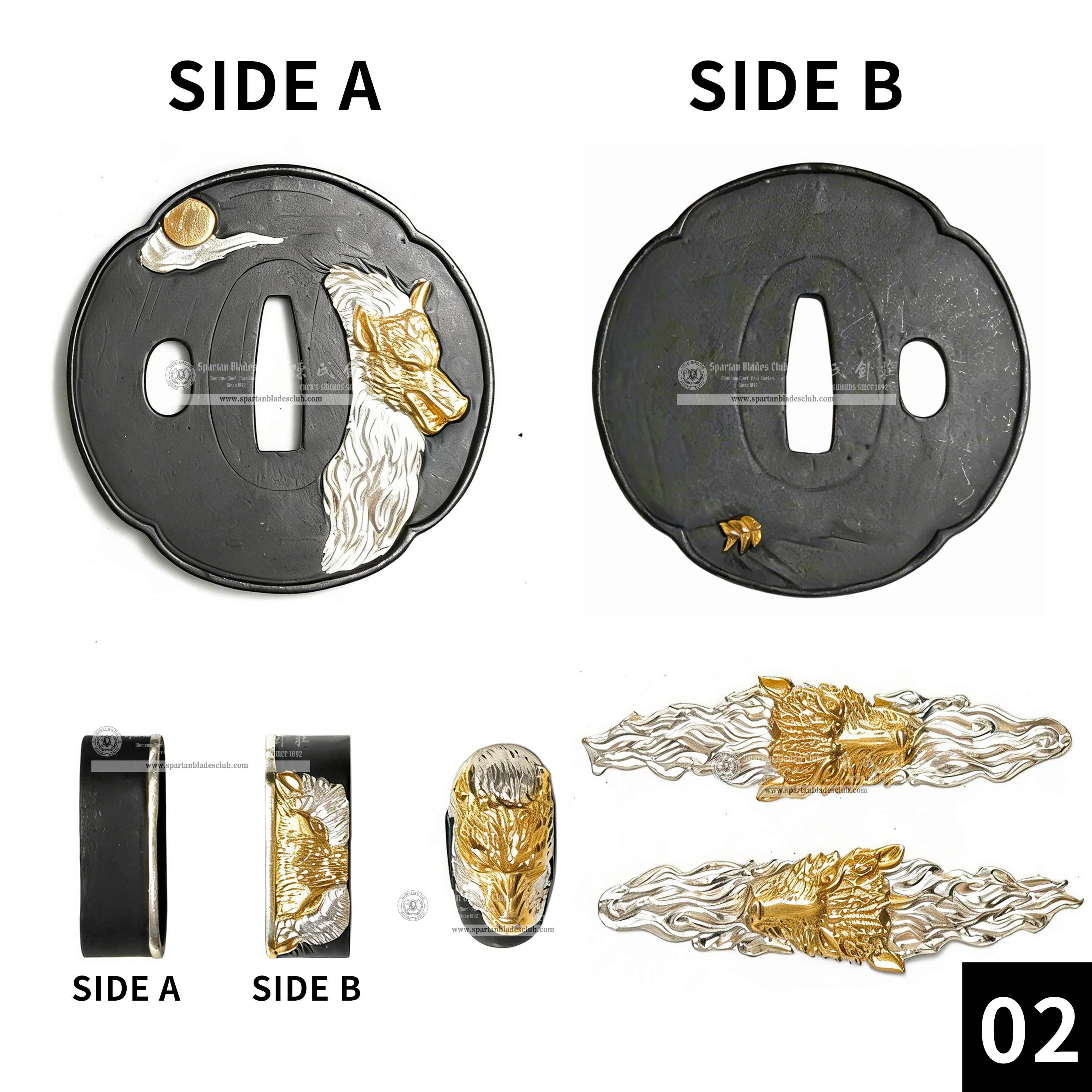 Custom Your Katana | Animal | Complete Set Fittings (Brass Gilded) | Spartan Blades Club | CHEN'S SWORDS 1892 - Spartan Blades Club - 陳氏劍莊1892