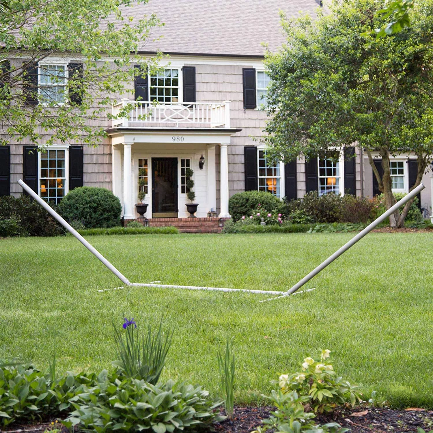 15 ft. TRI-BEAM® Steel Hammock Stand with Right Connection Design and Cape Shield Powder Coating - Taupe