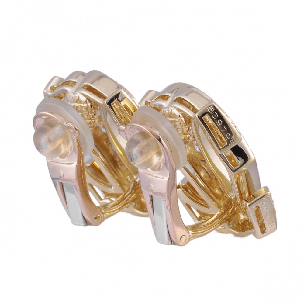 Cartier Penelope K18YG Yellow Gold Earrings Diamond
