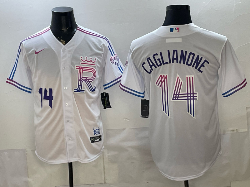 Men's Kansas City Royals Jac Caglianone #14 White 2026 City Connect Stadium Jersey
