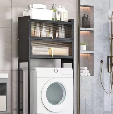 Bathroom Storage Rack Toilet Storage Rack Freestanding Toilet Space Saver with 3 Layers Adjustable Shelves