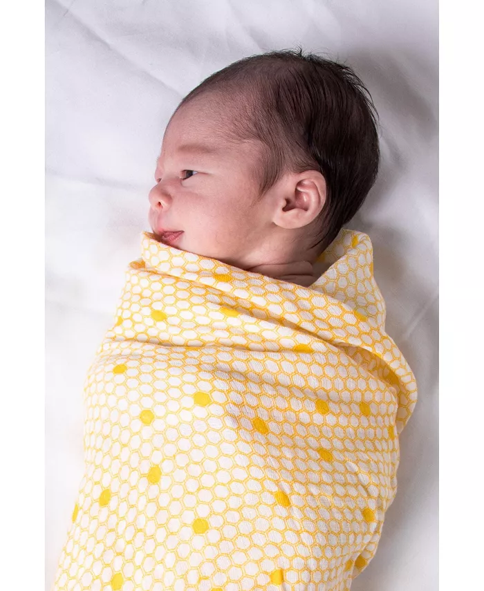 Malabar Baby GOTS Certified Organic Cotton Muslin Swaddle, Hive