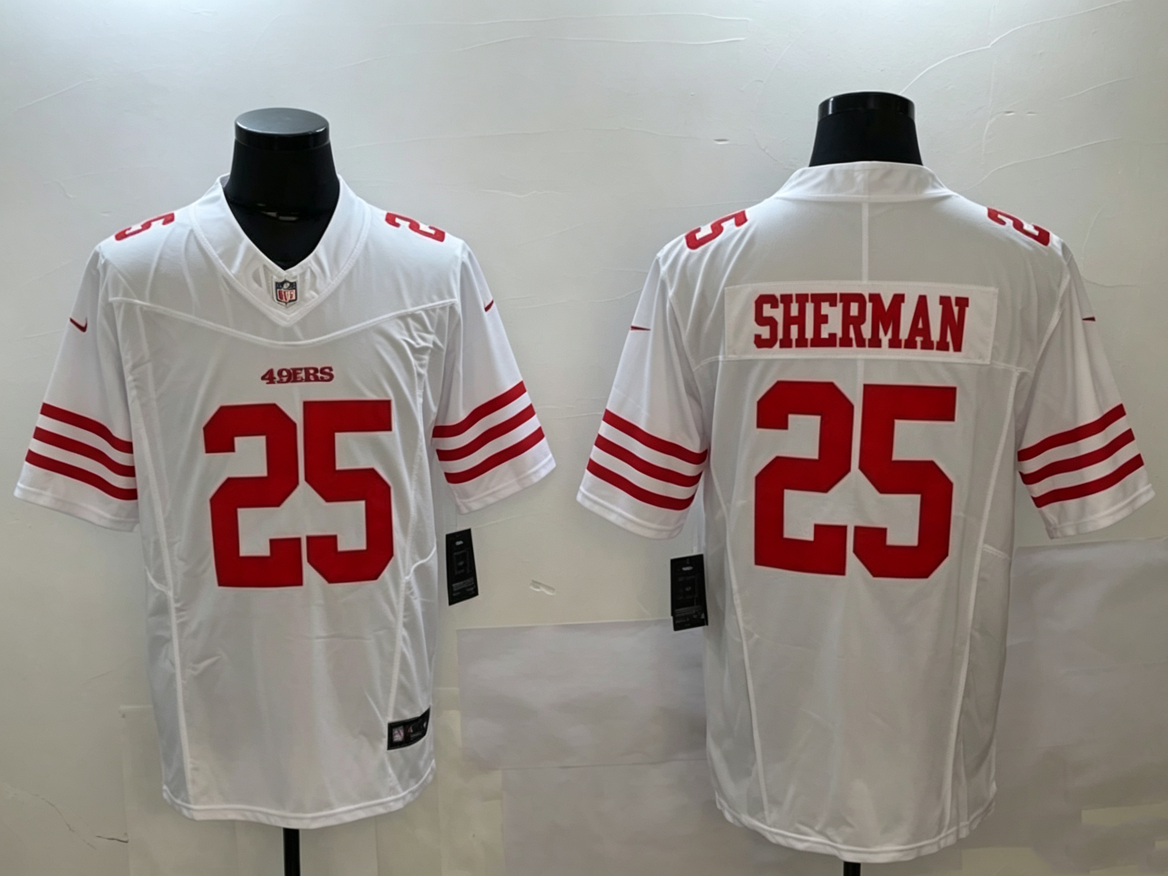 Men's San Francisco 49ers Richard Sherman #25 White Game Jersey