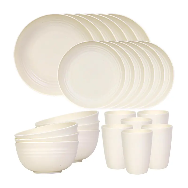 Reusable BPA-Free Plastic Plates & Bowls Set – Ideal for Camping and Everyday Use