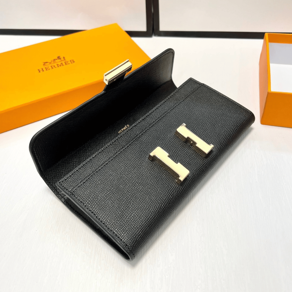 Hermès Constance Long Wallet Black 7.5 Inches