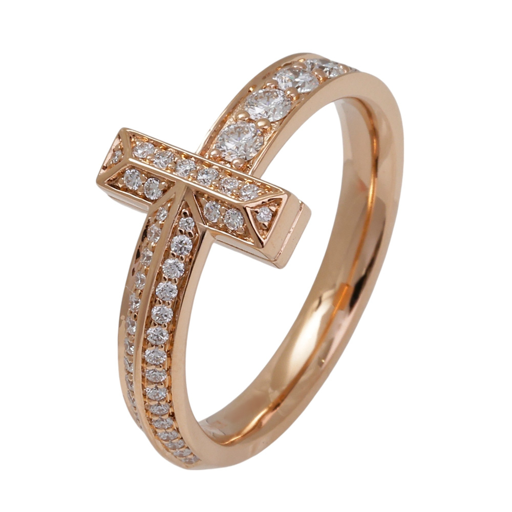 Tiffany & Co. Tiffany T T-one Ring 18K Rose Gold Diamond 73125219