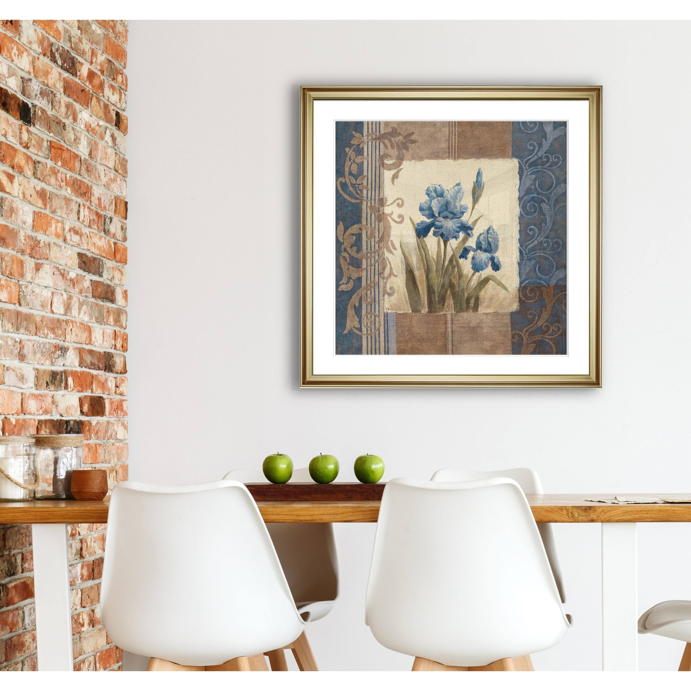 Blue Iris Scroll -Framed Giclee Print - 38x38