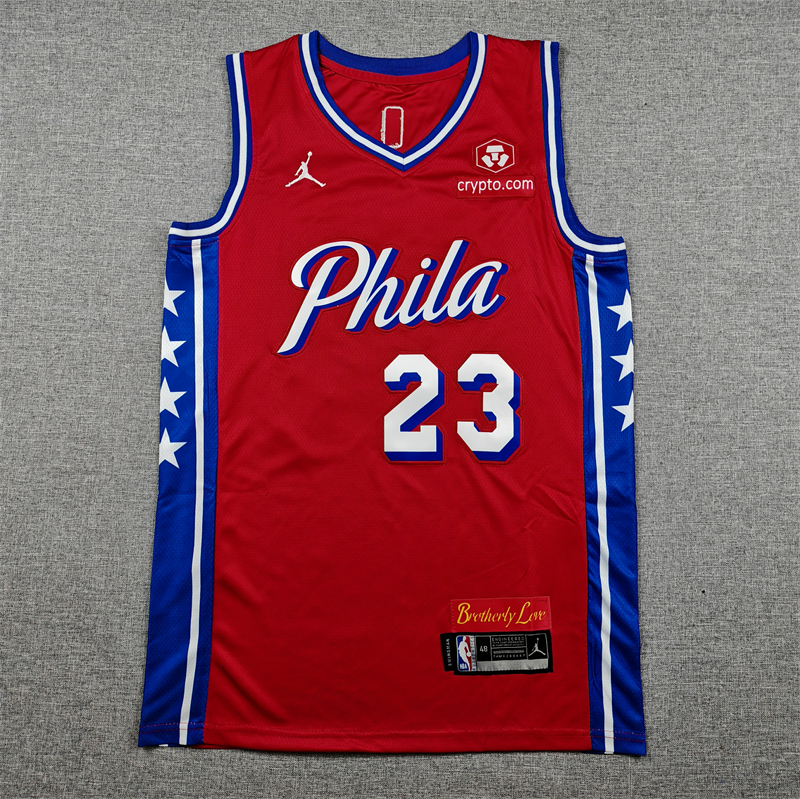 Men's Philadelphia 76ers LeBron James #23 Red Swingman Jersey - Statement Edition
