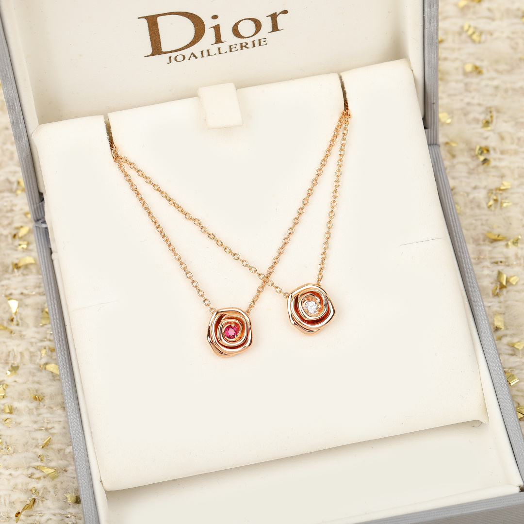 Dior classic rosebud necklace - cnluxepick