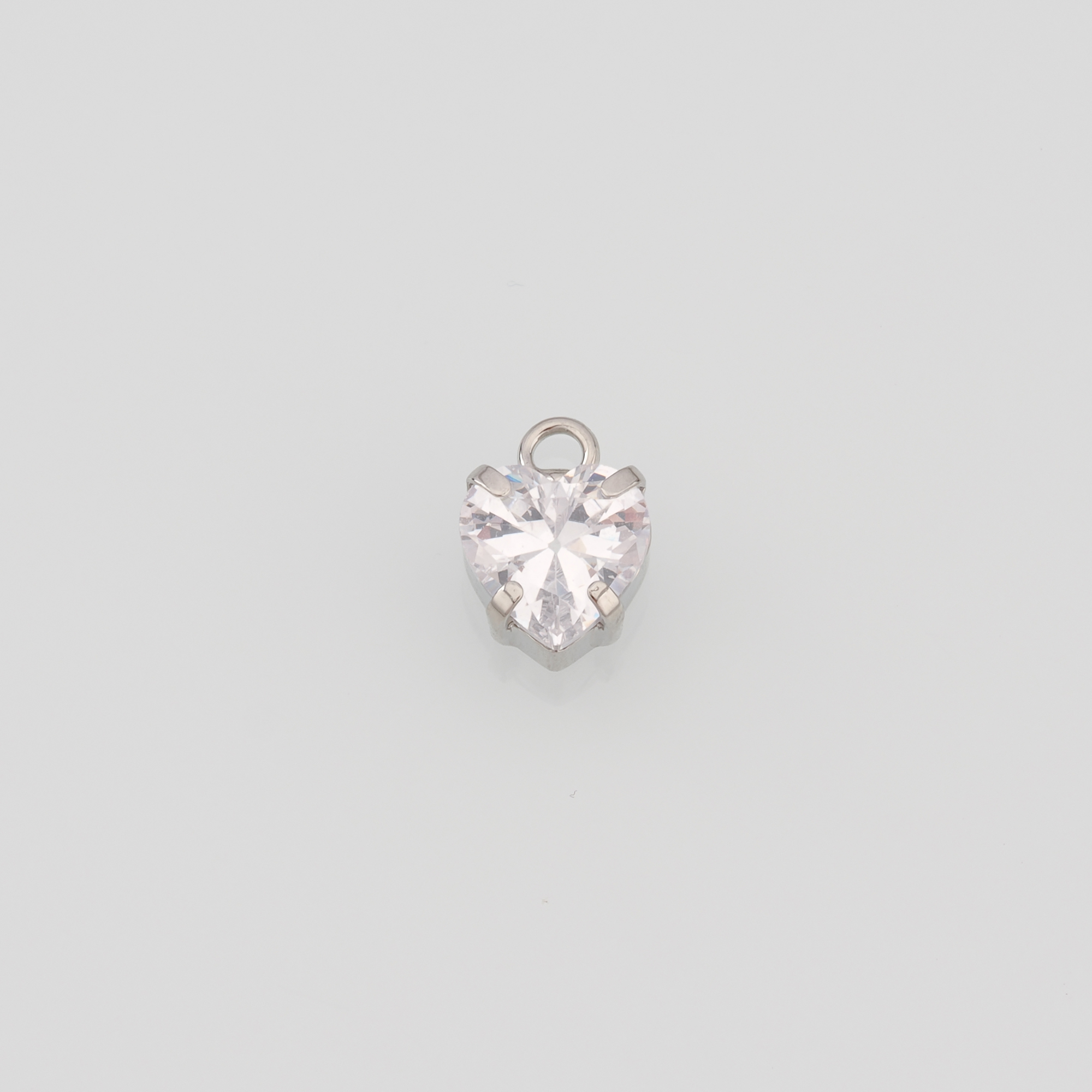 18K Gold Filled Heart Pendant,CZ Micro Pave Heart Charm Earrings Necklace for DIY Jewelry Making Supply