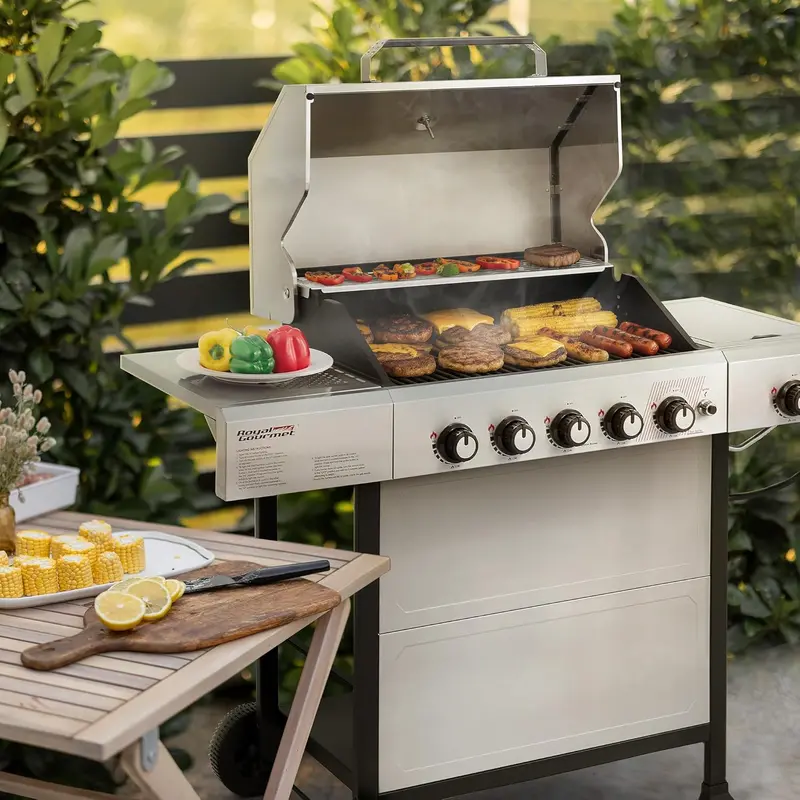 Royal Gourmet GA5401T – 5-Burner Propane Gas Grill with Side Burner and Heavy-Duty Build
