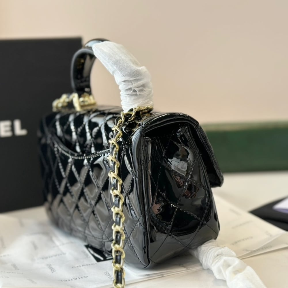 Chanel Mini Classic Handbag With Top Handle Black 20Cm/7.8in As2431 B18237 94305