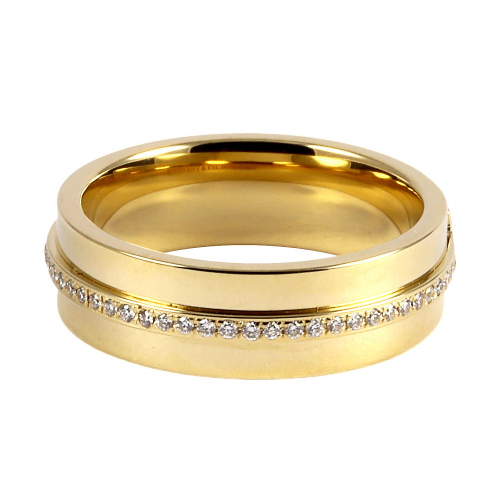 Tiffany & Co. Tiffany T Wide Ring 18K Yellow Gold Diamond 60150853