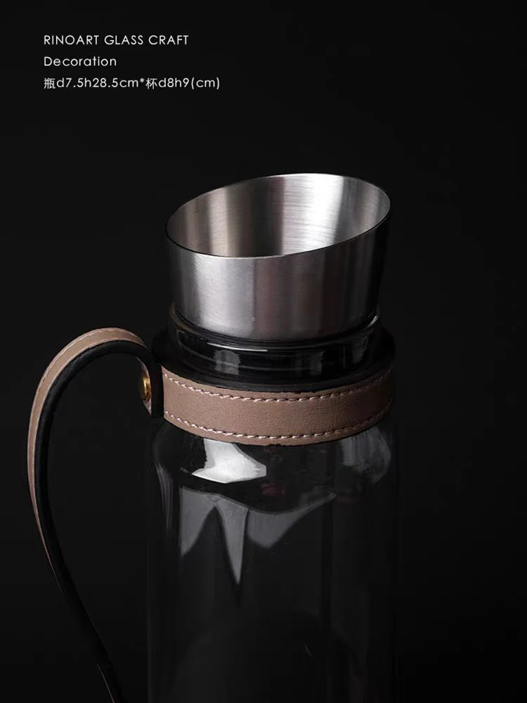 DC219 (Set) - H Deco Series Set of 1 Jug and 2 Cups/With Tea Filter! Saddle Leather Dual-color Cold Water Jug Large Capacity Tea Pot