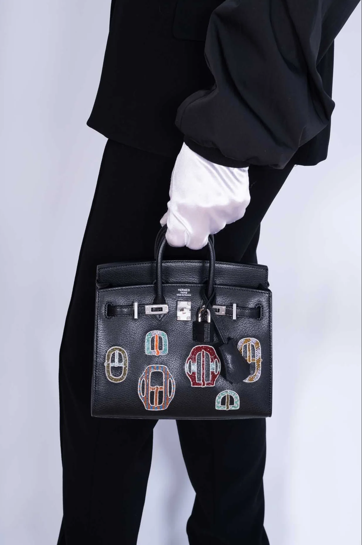 Hermès Birkin 20 Sellier Bouclerie Moderne Black Chèvre Palladium Hardware