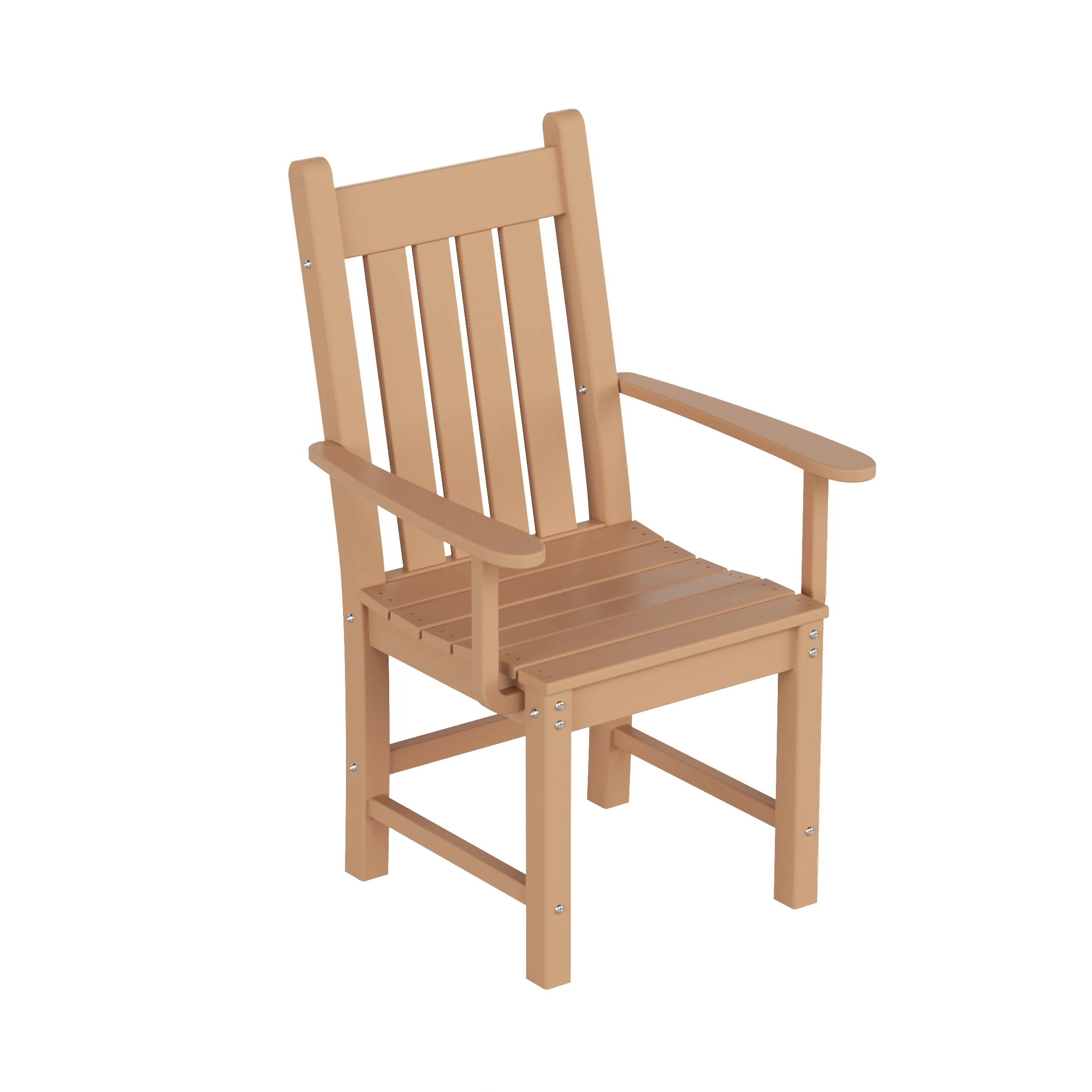 WestinTrends Malibu Classic Outdoor Dining Chairs with Arms, All Weather Poly Lumber Adirondack Patio Chairs Restaurant Bistro Chairs Support 350 LBS, Arched Backrest and Curved Seat, Teak