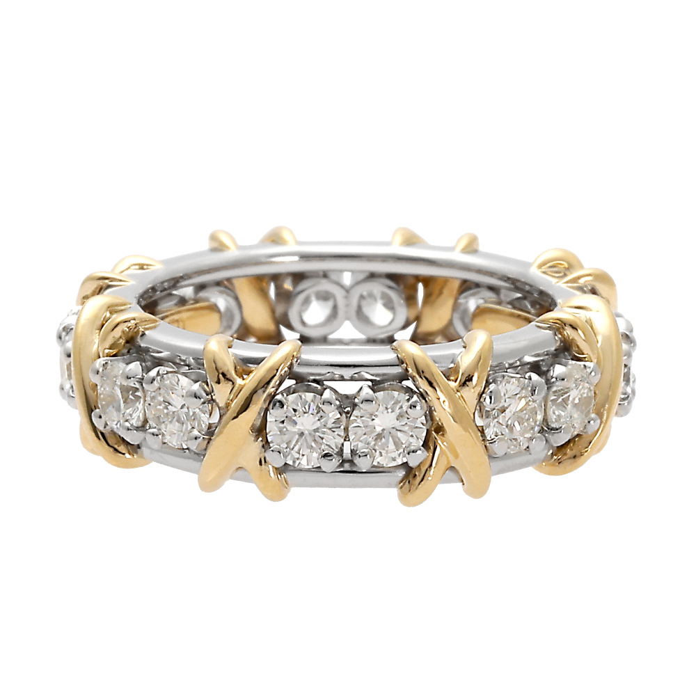 Tiffany & Co. Jean Schlumberger Rin Ring Platinum & 18K Yellow Gold Diamond 60099362