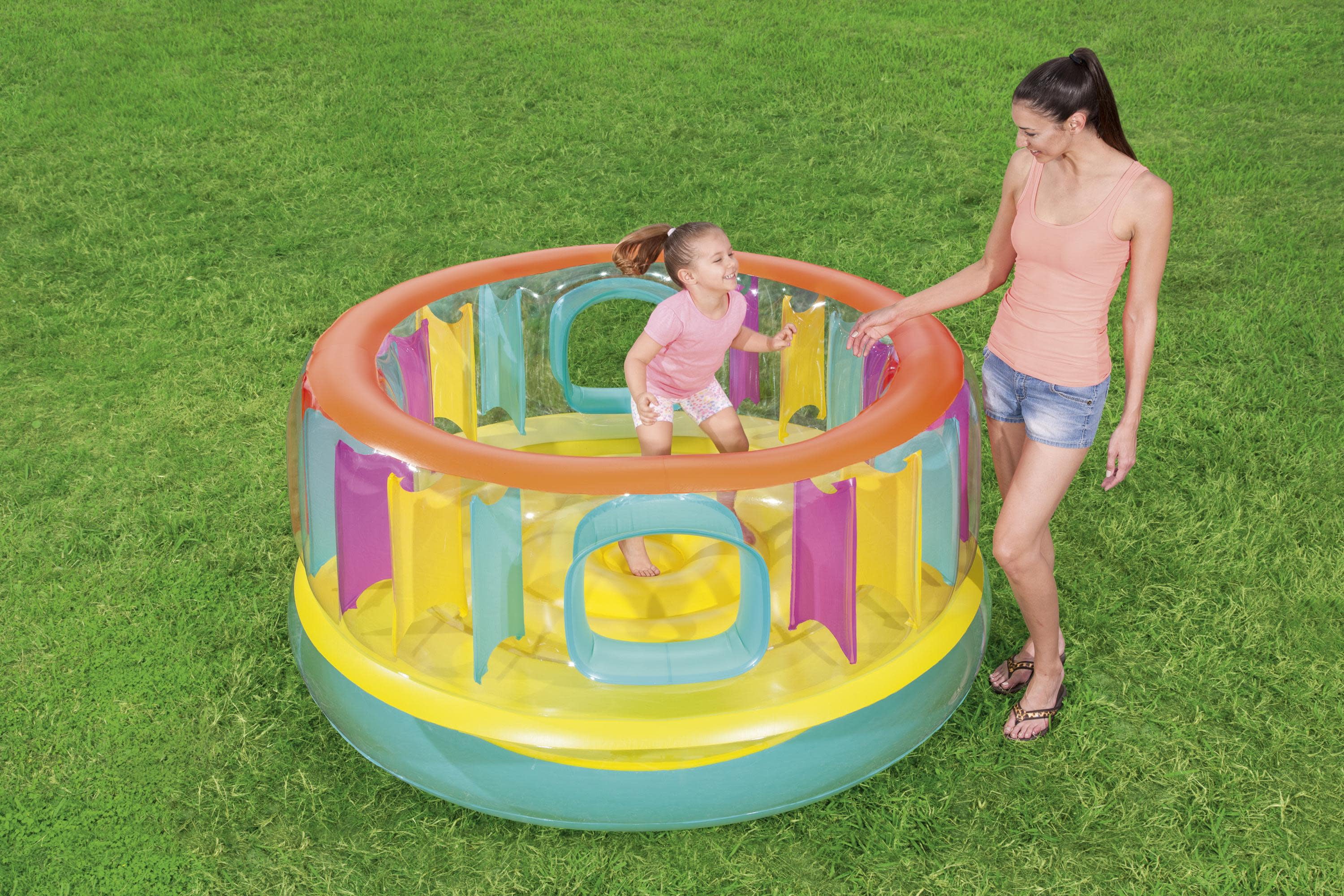 Bestway Up In and Over Bounce Jam Inflatable Vinyl Bouncer, Kids Ages 3+