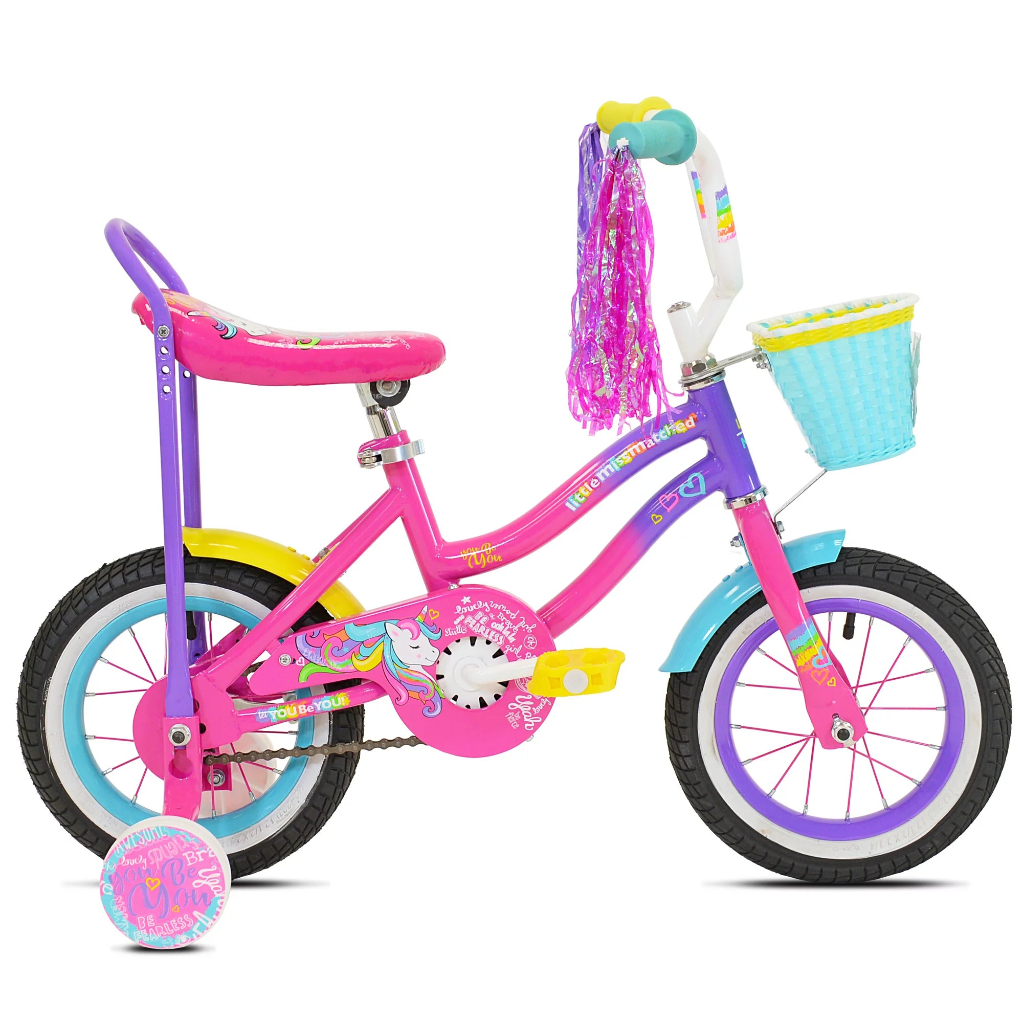 LittleMissMatched 12 In. Let You Be You Unicorn Bike . Pink and Purple