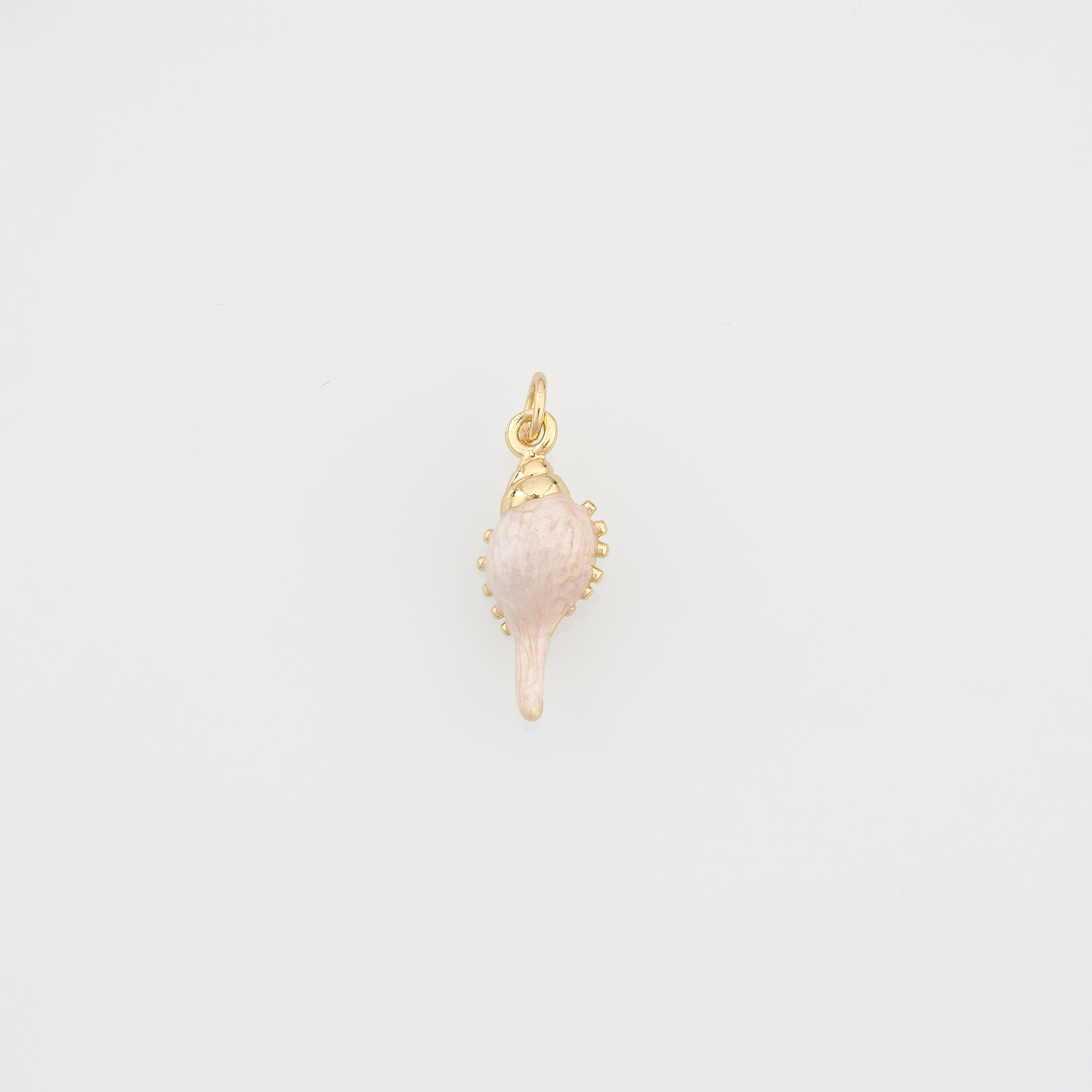 18K Gold Filled Conch Shell Pendant,Enamel Ocean Shell Charm Earrings Necklace for DIY Jewelry Making Supply