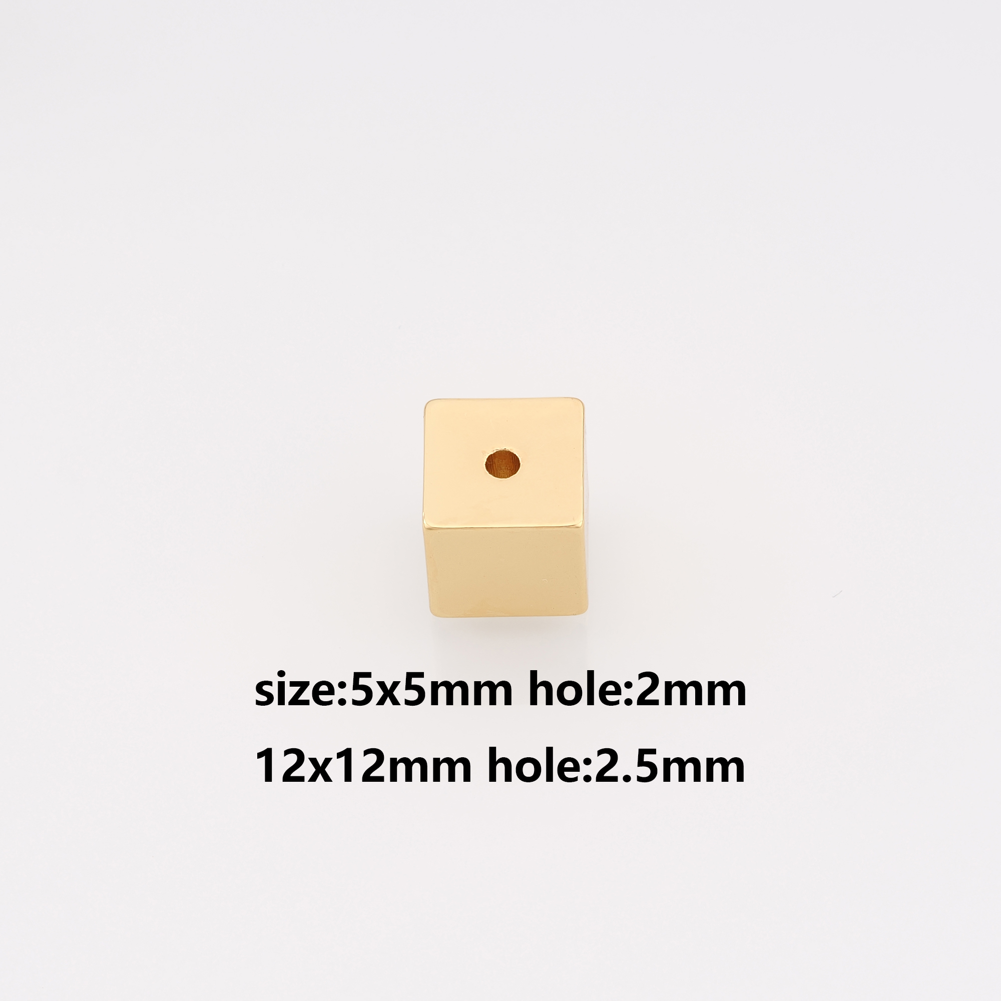 18K Gold Filled Square Spacer Beads,Cube Bead,Dainty Bead for Bracelet Jewelry Necklace Making Supply