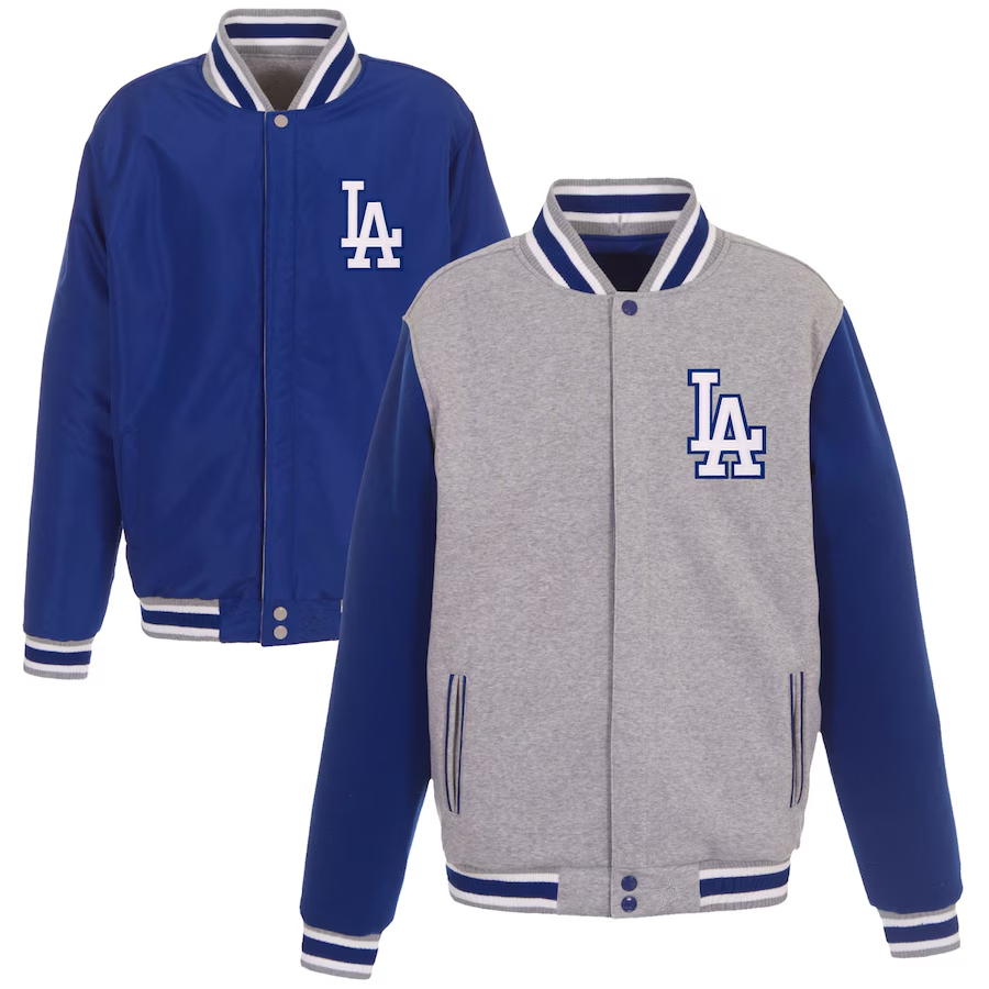 Men's Los Angeles Dodgers JH Design Reversible Fleece Full-Snap Jacket
