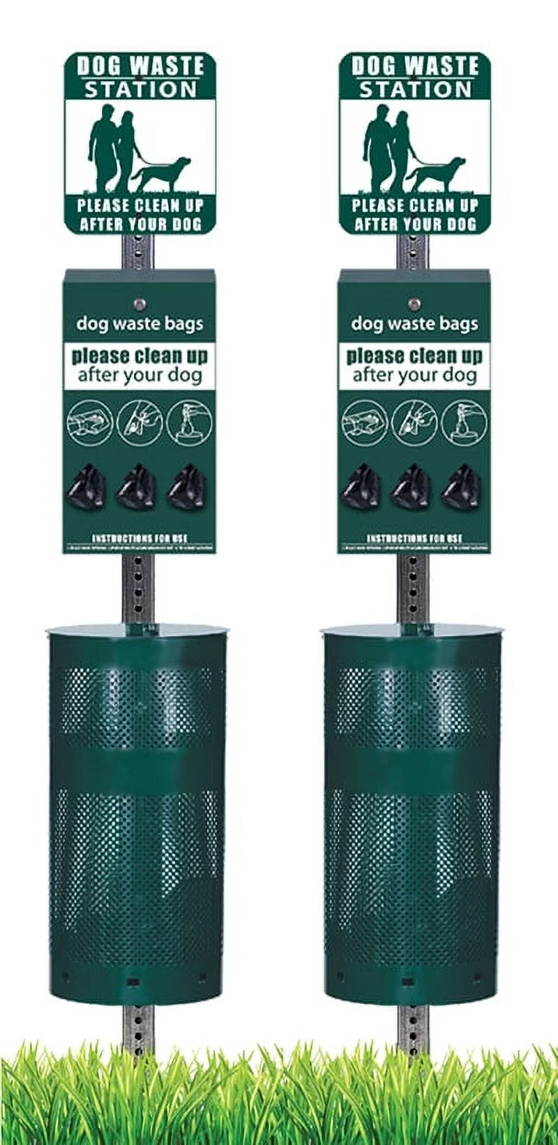 Pet Waste Station / Dog Waste Stations - Everything Included - Free 400 dog waste bags and 25 can liners