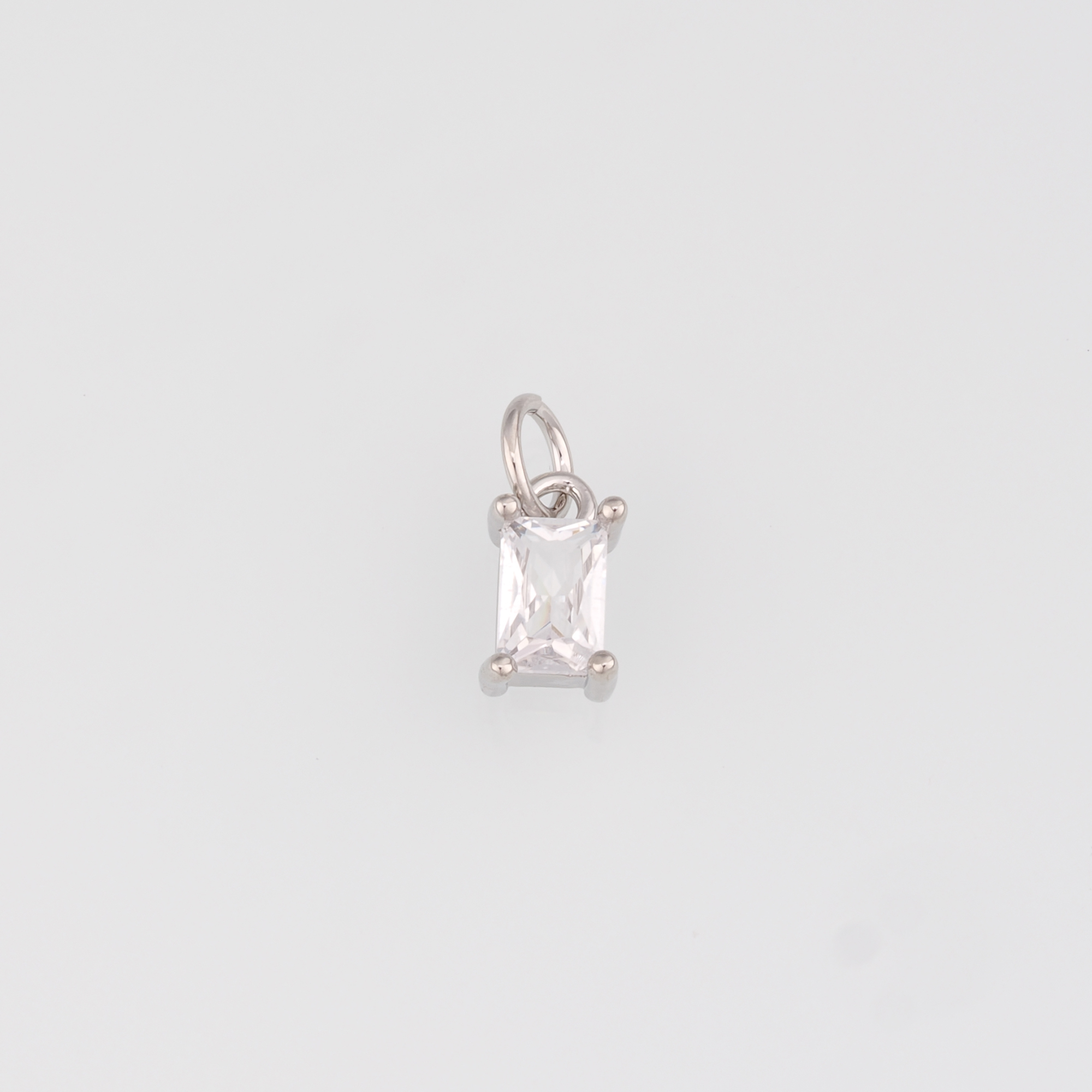 18K Gold Filled Rectangle Pendant,CZ Micro Pave Rectangle Charm Earrings Necklace for DIY Jewelry Making Supply