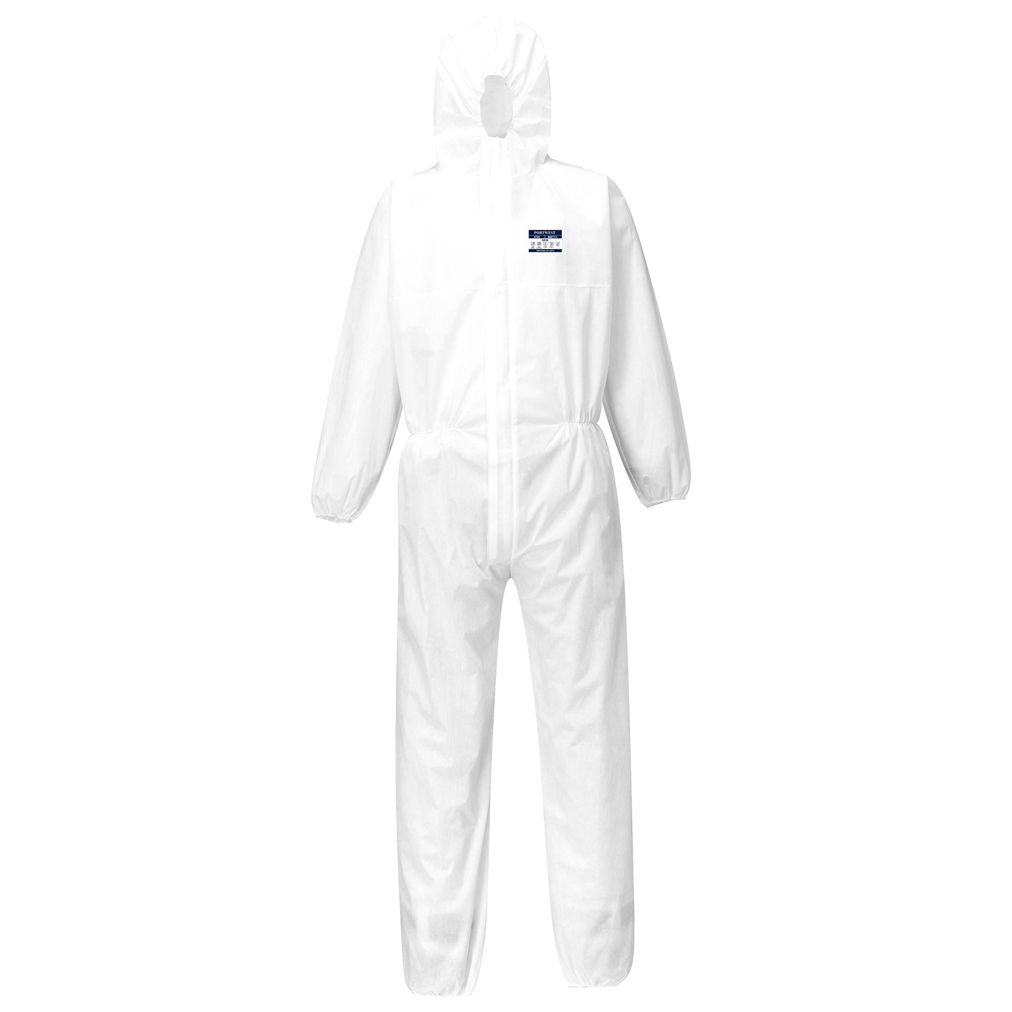 Portwest, ST30WHRL, BizTex SMS Coverall Type 5/6, White, Large