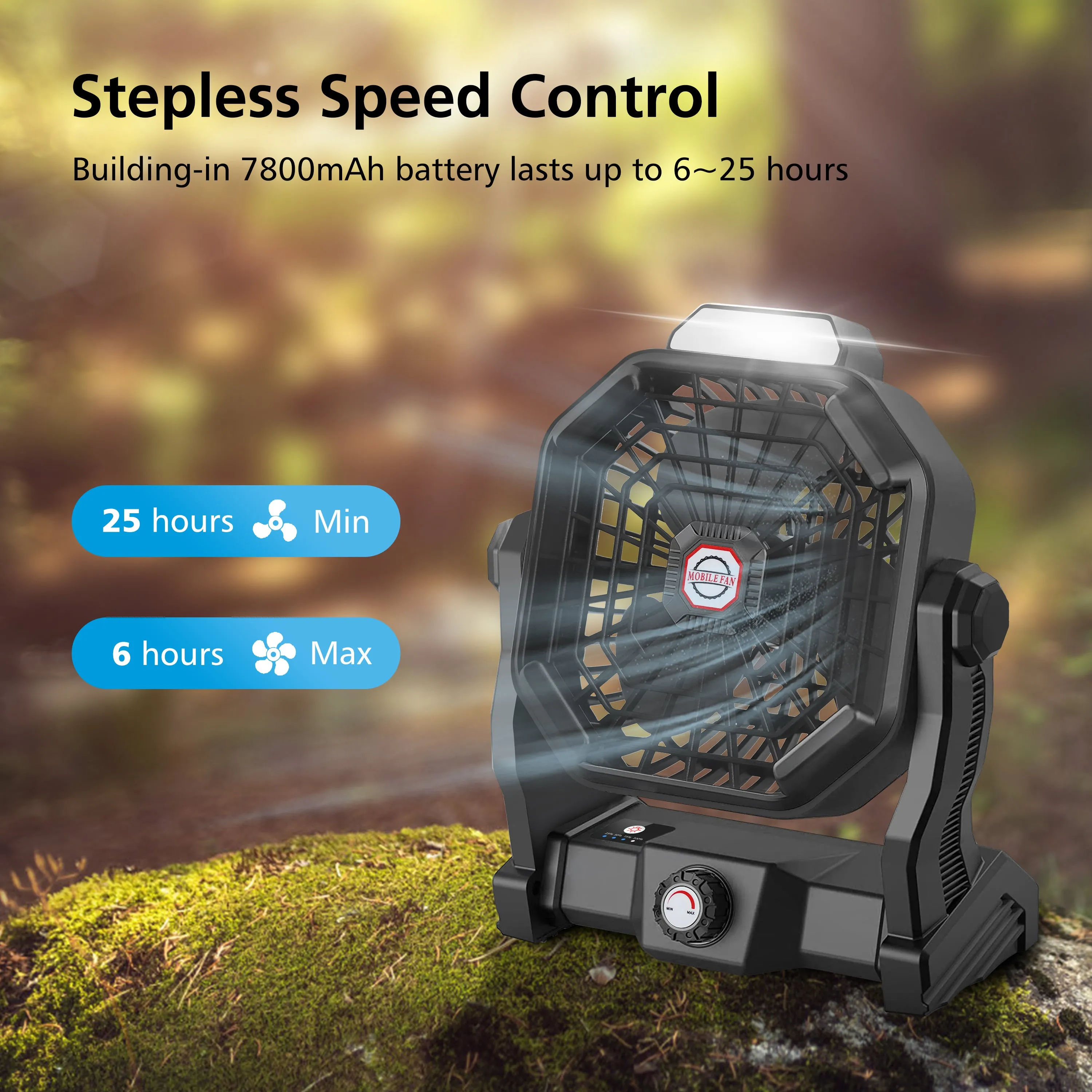 Rechargeable Quiet Camping Fan for Bedroom - CO-X20B