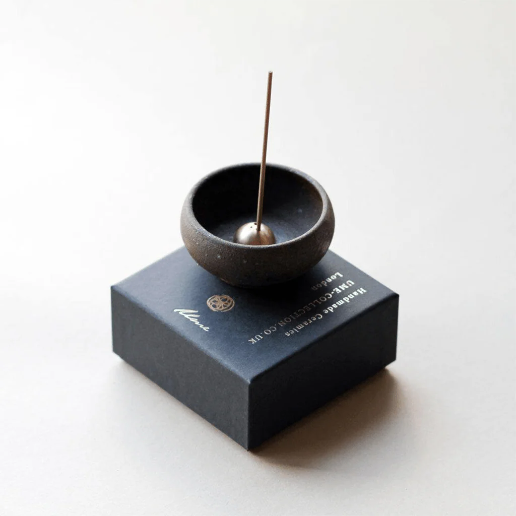 Wabi-Sabi Bowl with Brass Dome Incense Holder