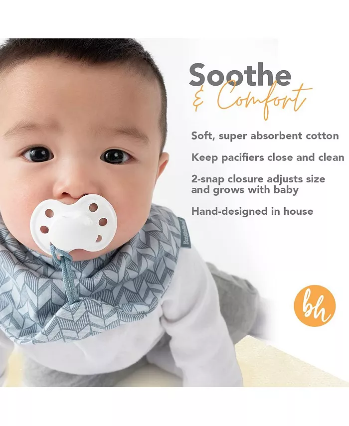 Booginhead Cotton Baby Drool Bibs, Teething Bib and Pacifier Holder Bib, 2 pack Blue Arrows