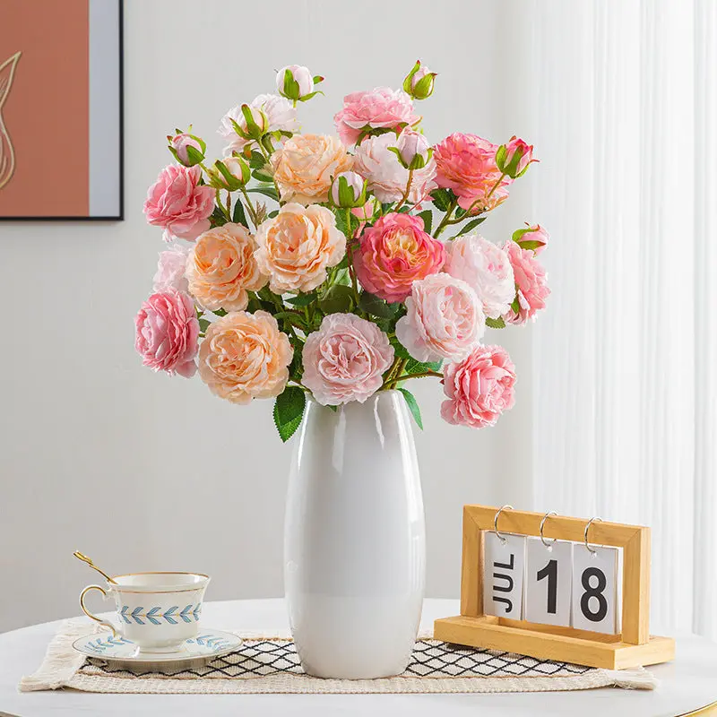Silk Dried Flower Bouquet – Soft-Toned Arrangement for Contemporary Living Spaces