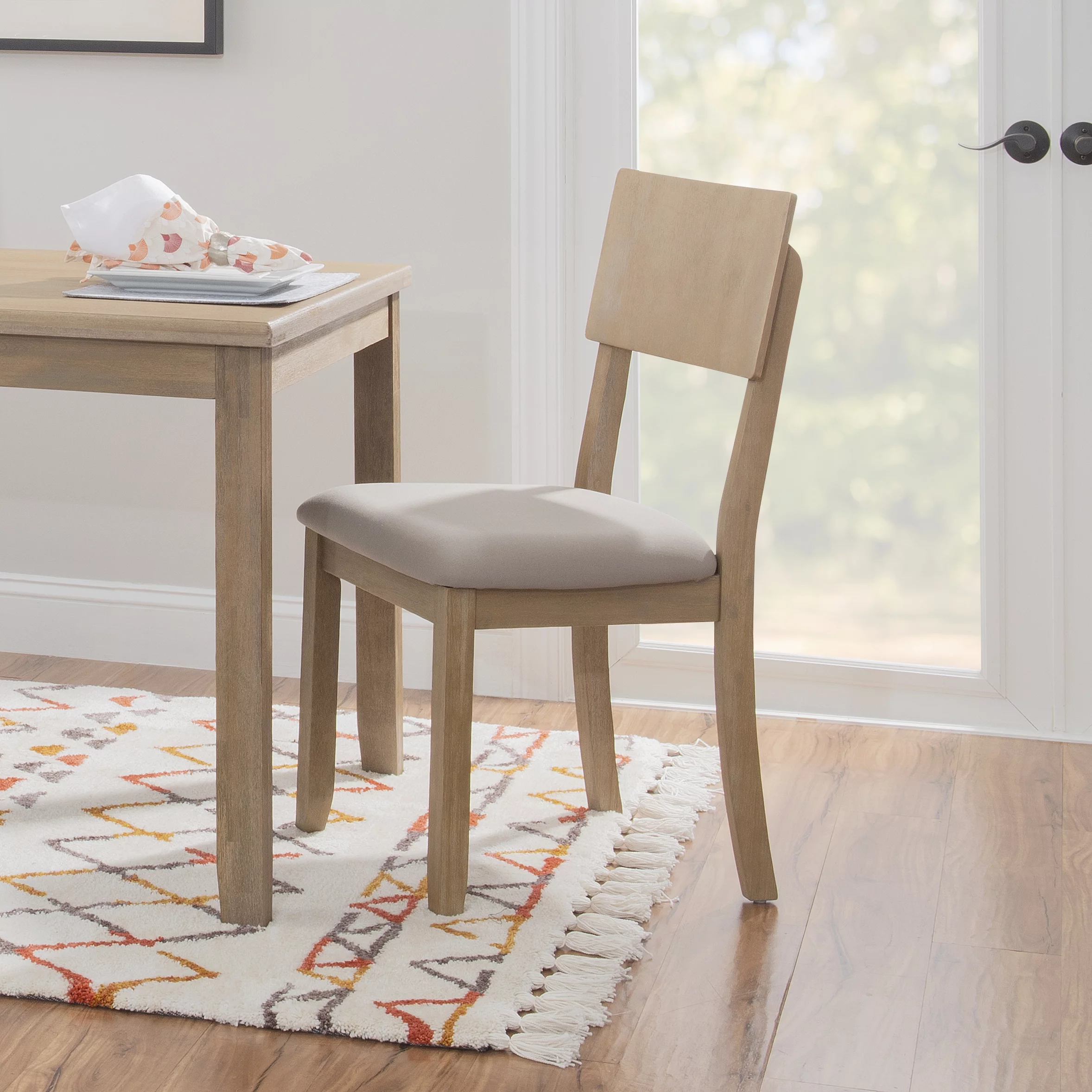 Linon Jamil Upholstered Dining Chair, Set of 2, Gray Wash