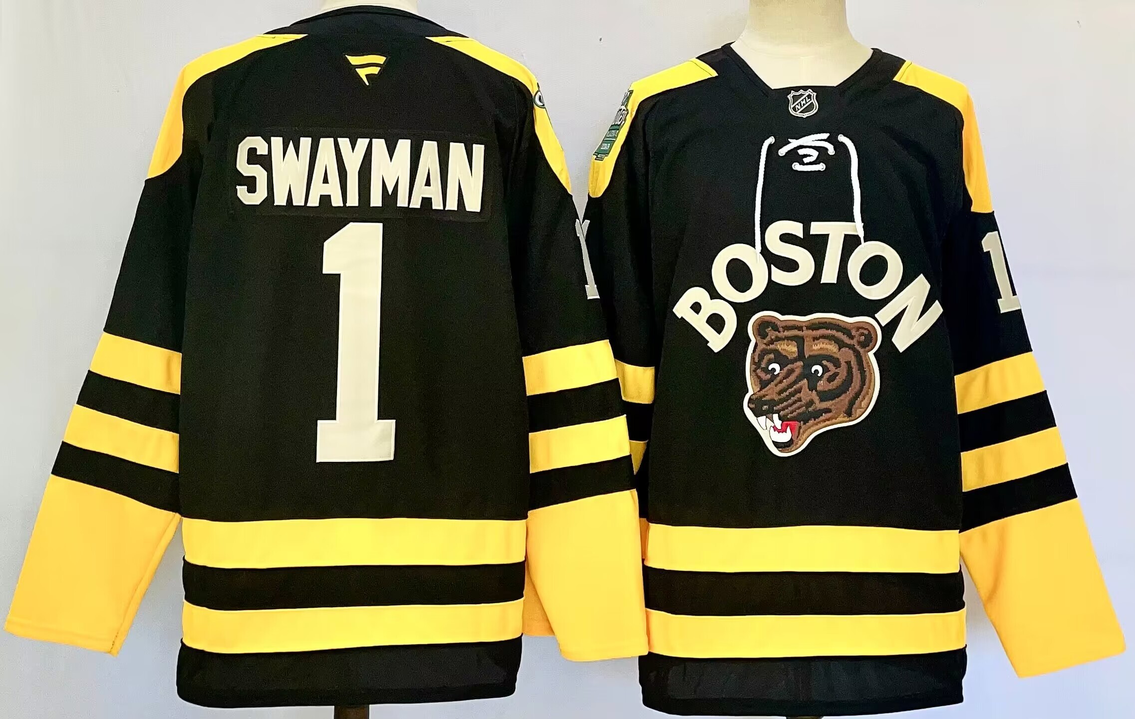 Men's Boston Bruins Jeremy Swayman #1 Fanatics Black Game Jersey