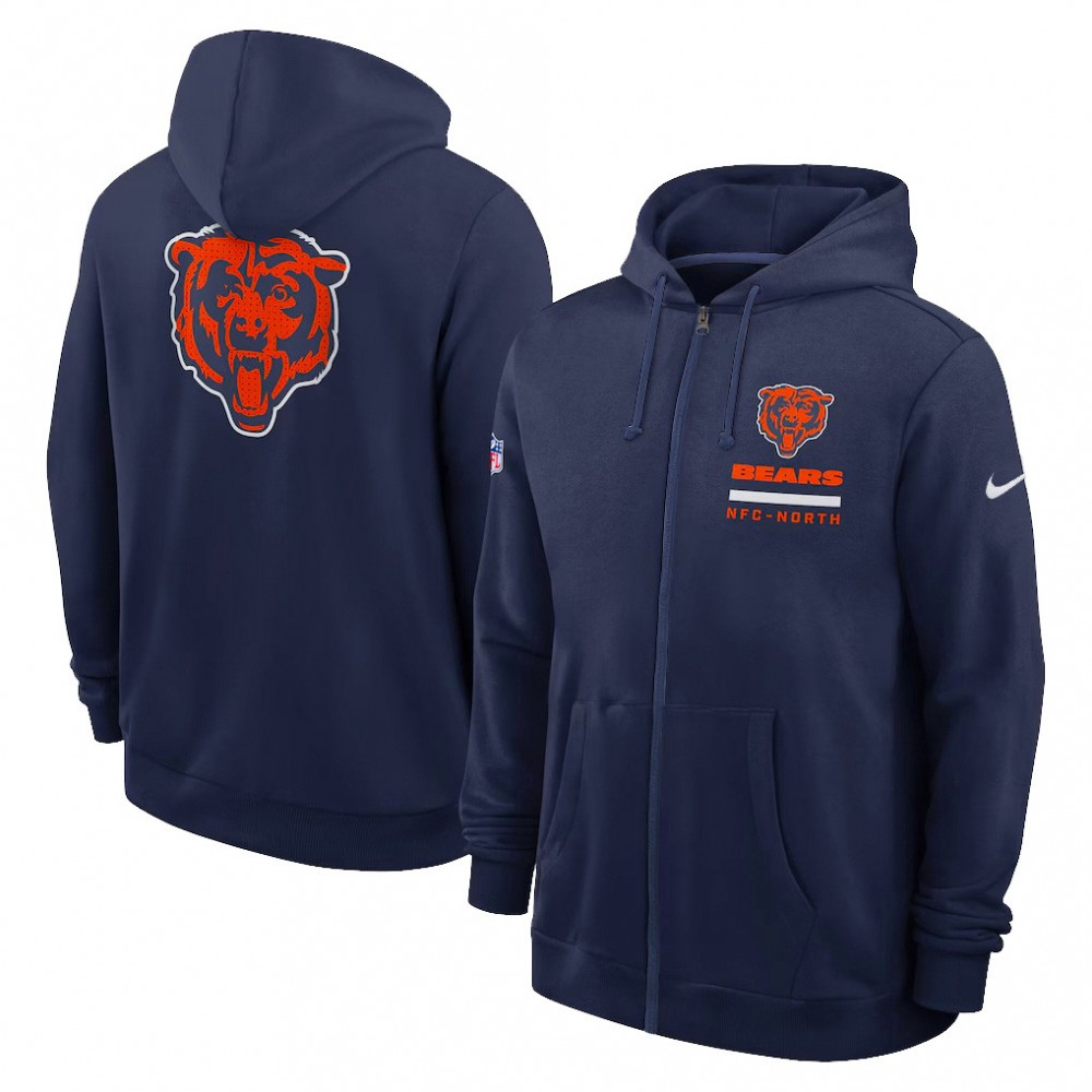 Men's Chicago Bears Utility Player Sideline NFL Full-Zip Hoodie