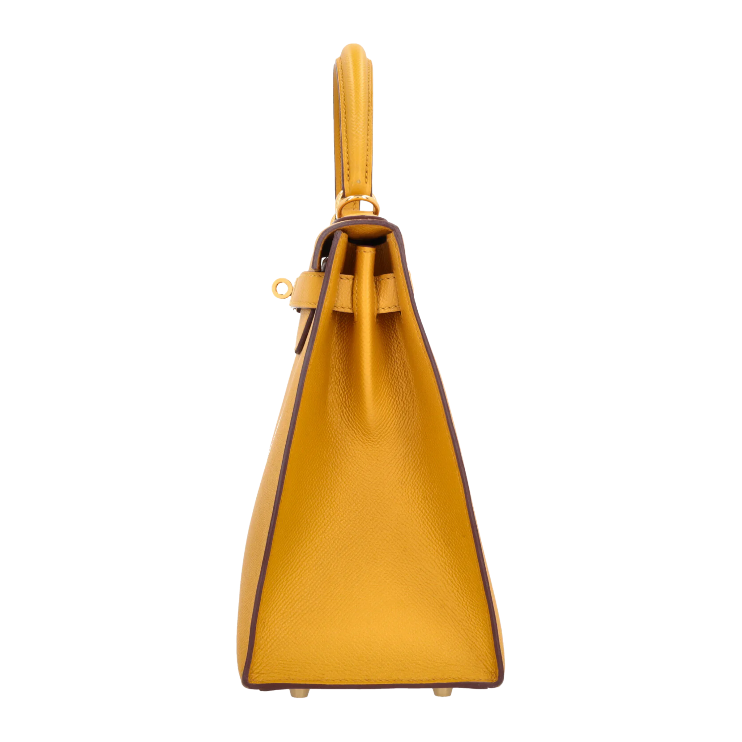 Hermes Kelly 28 Bag In Jaune Ambre Leather For Women 28cm/11in