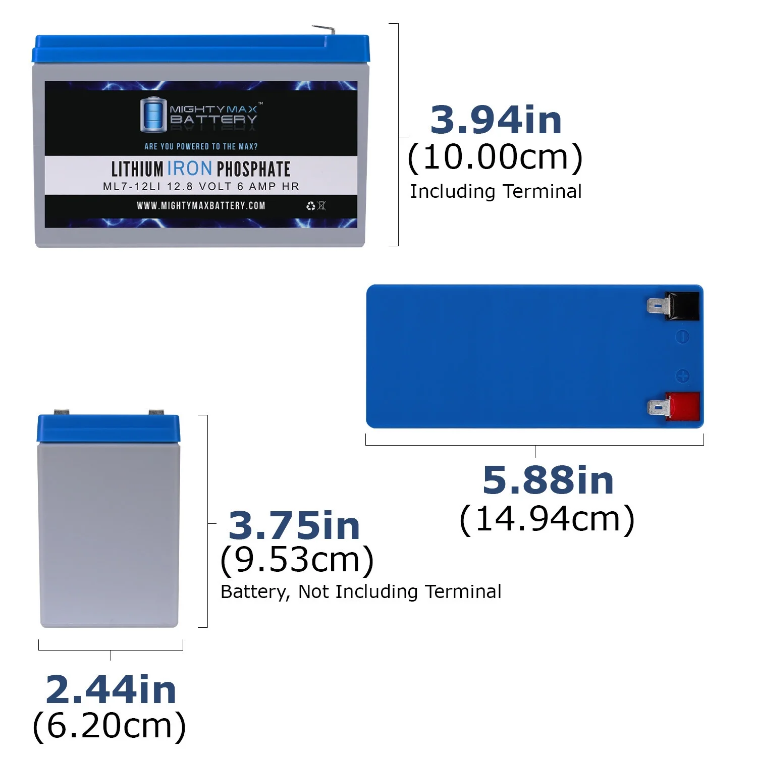 12V 7AH Lithium Replacement Battery for Exide Powerware FX2002, + 6