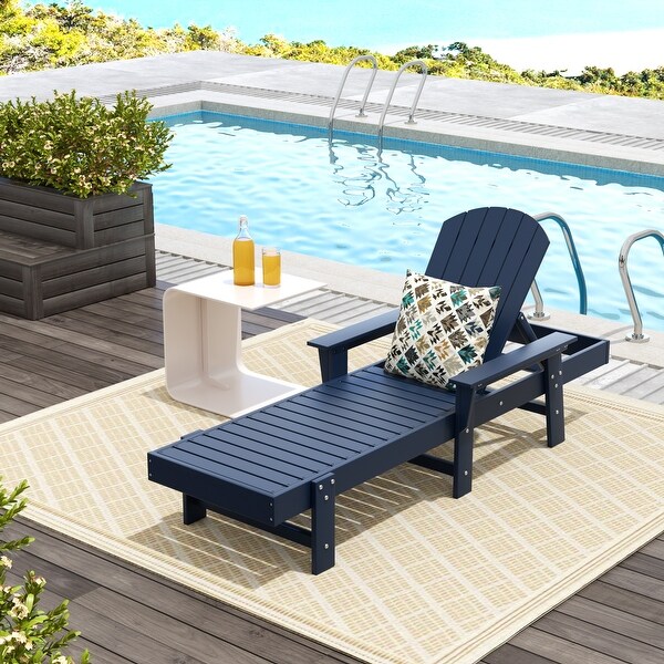 Polytrends Altura Poly EcoFriendly All Weather Reclining Chaise Lounge with Arms