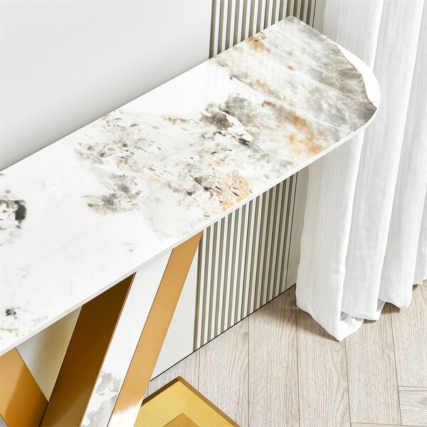 Console Table,Exquisite Shape Design w/ Adjustable Foot Pads