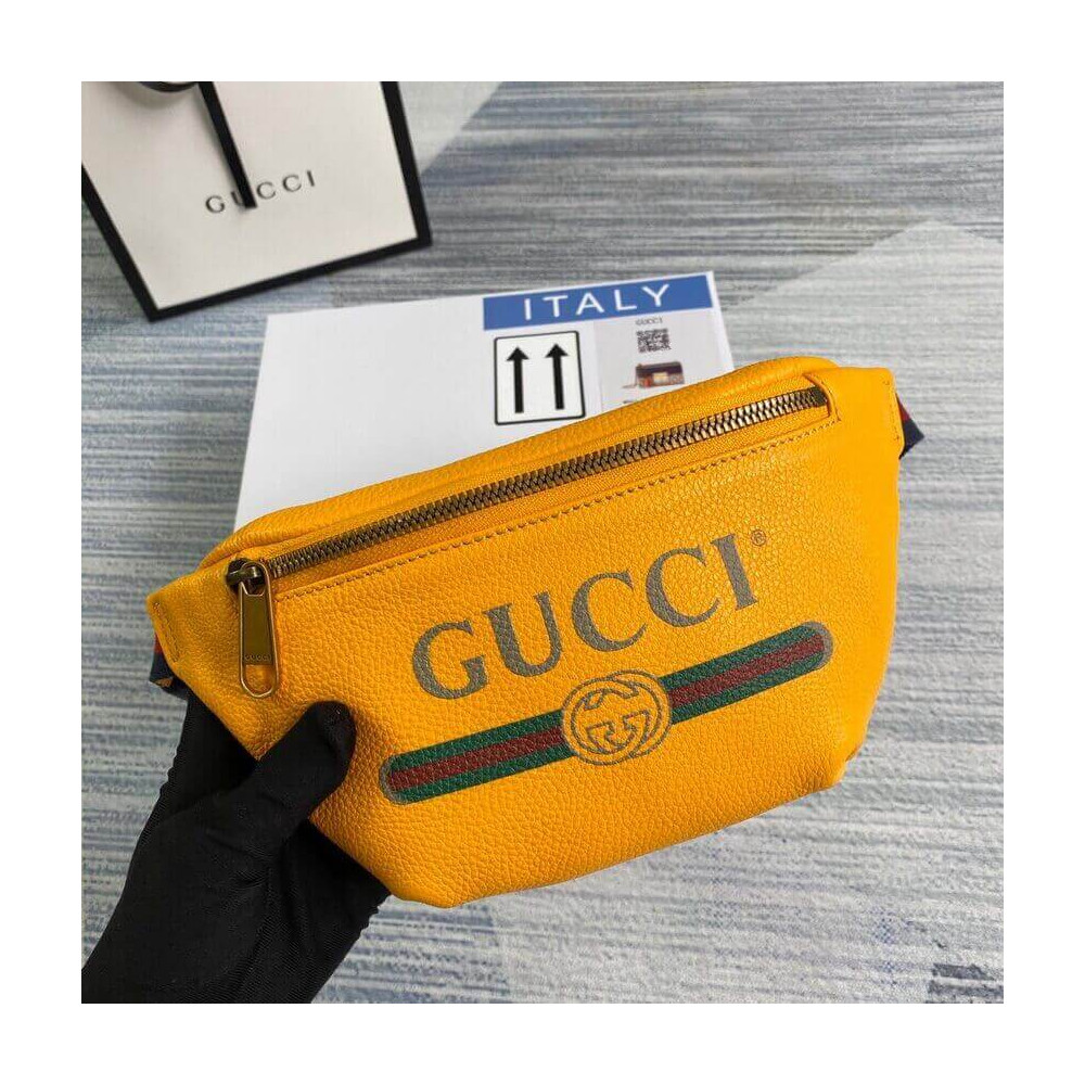 Gucci Print Small Belt Bag Waist Body Yellow