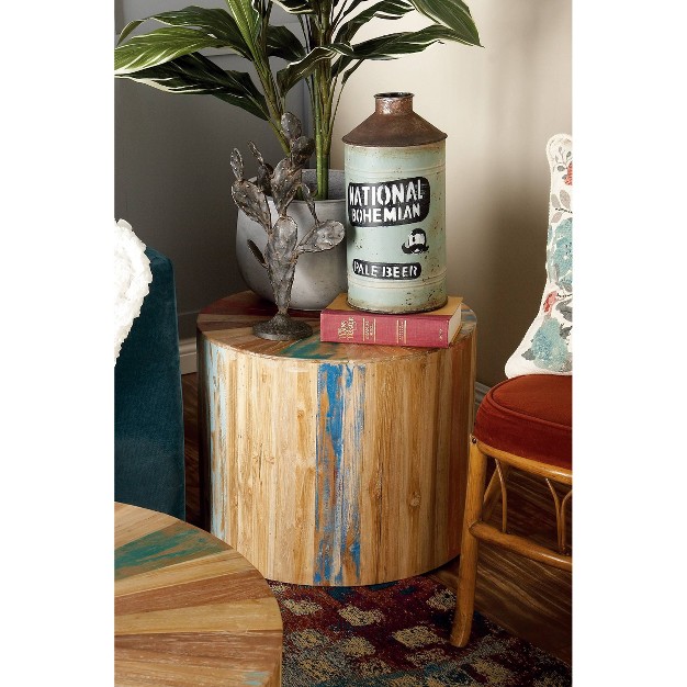 Rustic Reclaimed Wood Accent Table Brown Olivia amp May