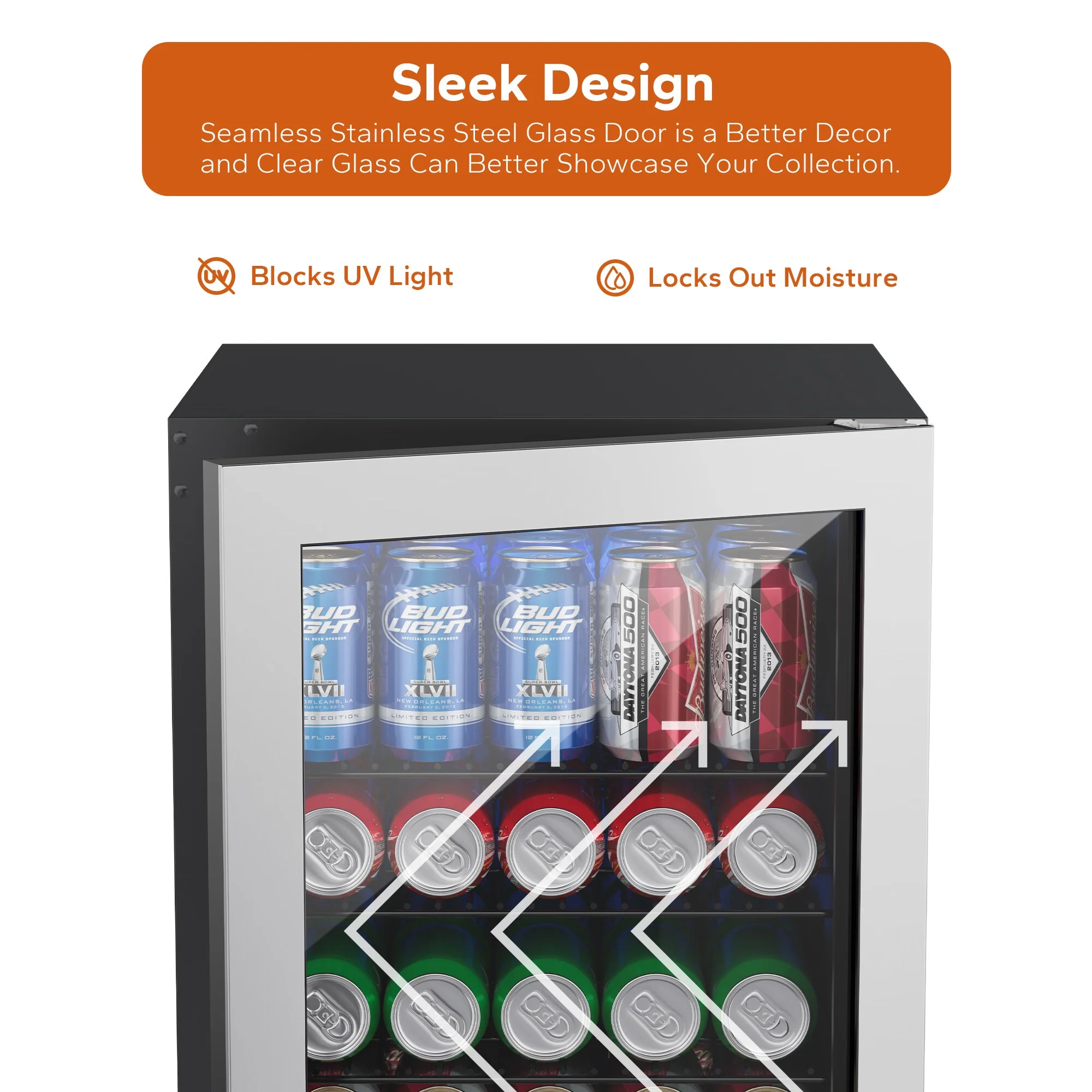 Ca'Lefort Beverage Refrigerator Cooler, 160 Can Freestanding Beverage Fridge，Mini fridge with Glass Door for Home/Bar/Office(2 Pack)